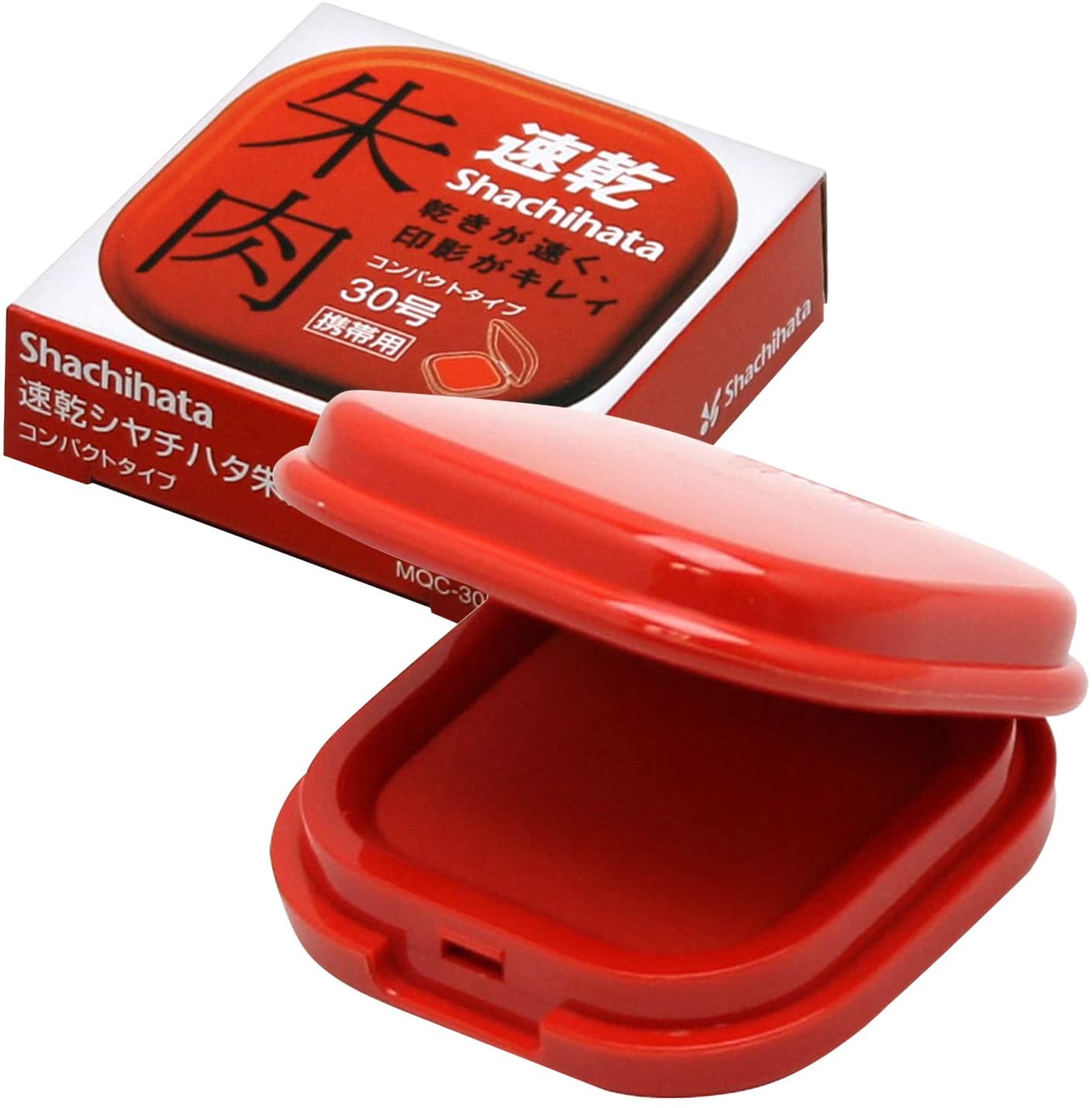 シヤチハタ 速乾朱肉 コンパクトタイプ MQC-30-2 30号 赤