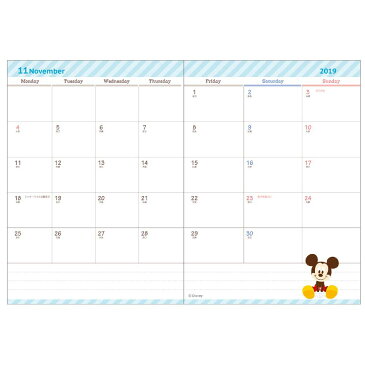 サンスター文具 ディズニー 手帳 2020年 A6 マンスリー キューティヒップ ミッキー&ミニー S2950006 2019年 10月始まり【キャラクター 女の子 男の子 学校 授業 塾 勉強 女子 デスク 宿題 家 学習 diary 来年 令和 2年 平成 32年 今年 オリンピックイヤー 】