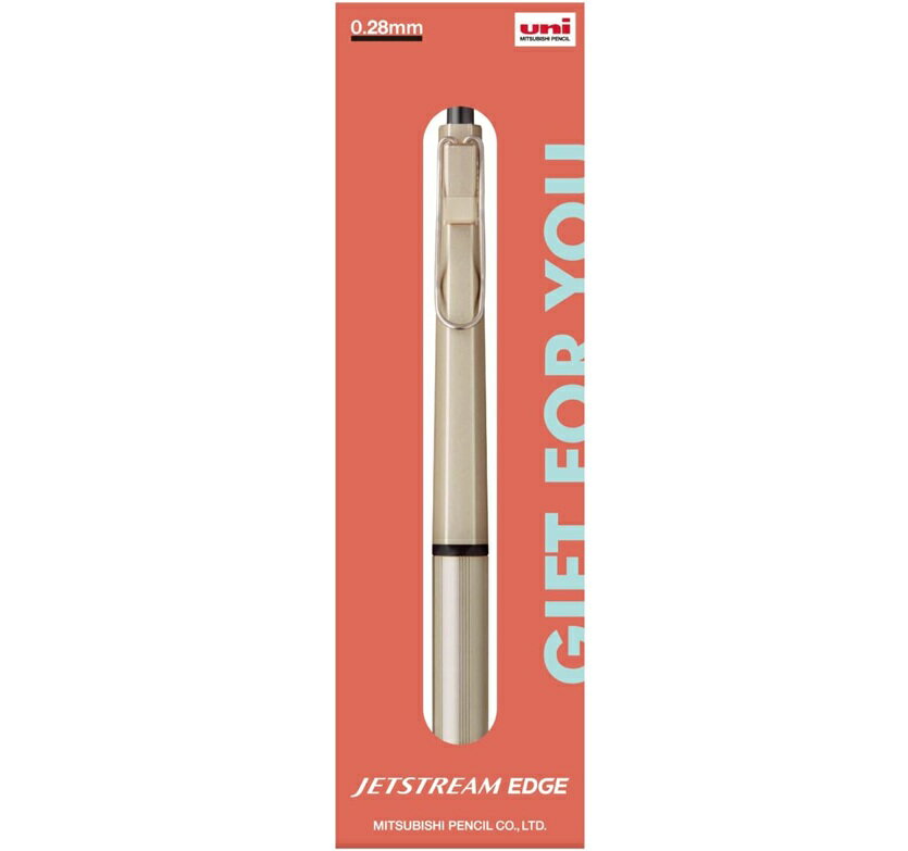 三菱鉛筆 油性ボールペン ジェットストリームエッジ 0.28 限定 ギフトパッケージ シャンパンゴールド SXN1003282522【プレゼント ギフト お祝い...