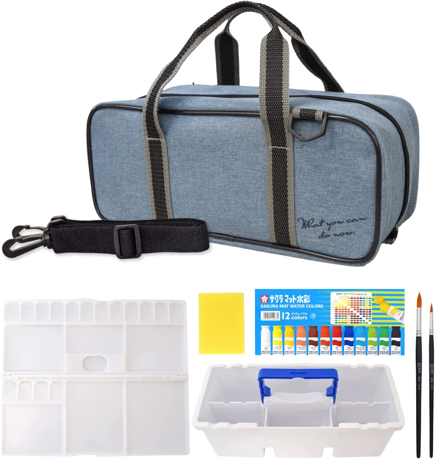 サクラクレパス 絵の具セット コンパクト 水彩セット ブルーグレー EWZ-A1#40 【 絵の具セット シンプル 小学校 男子 女子 男の子 女の子 スケッチ...