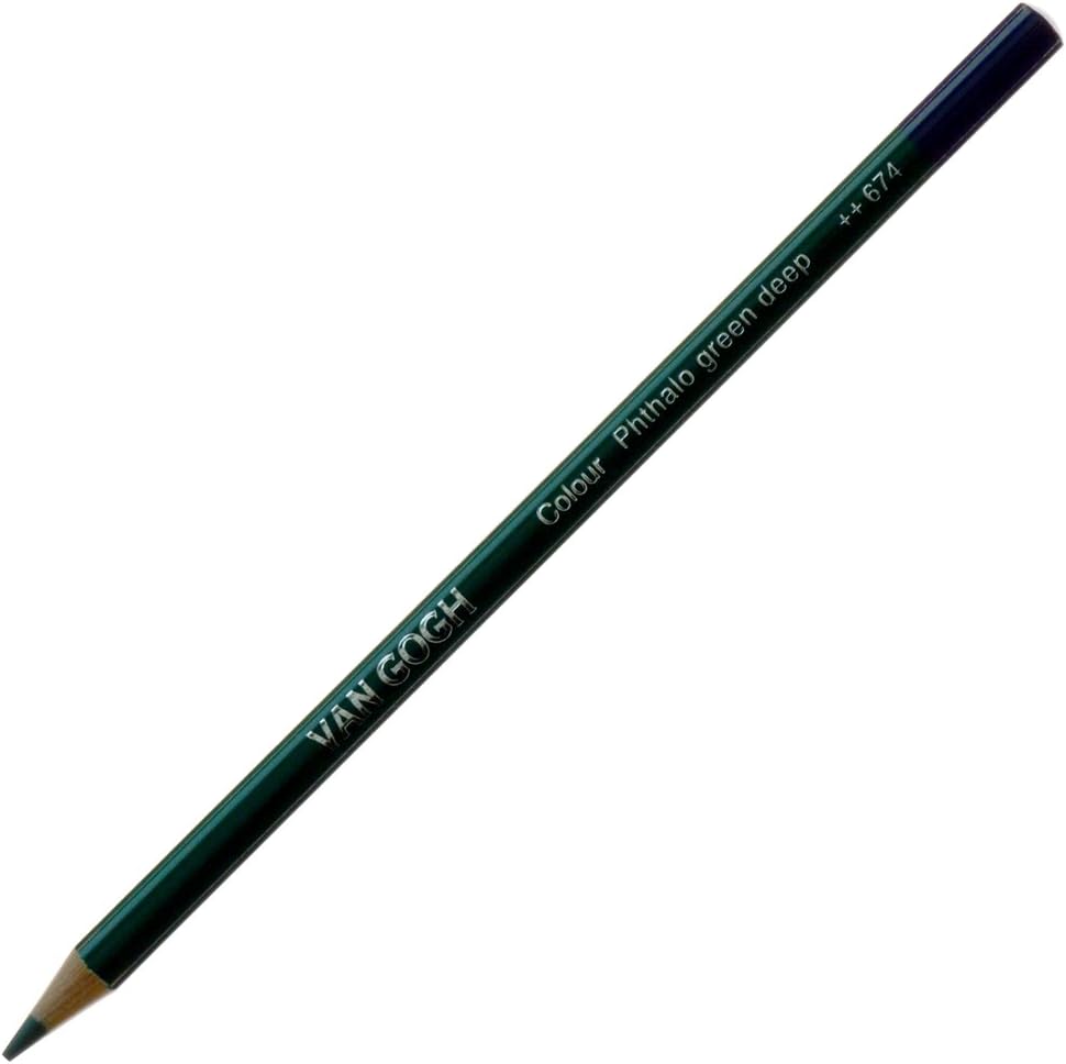 【50本まで同梱可能 】ヴァンゴッホ 色鉛筆 T9773-674-0 フタログリーンディープ【バラ売り 単色】