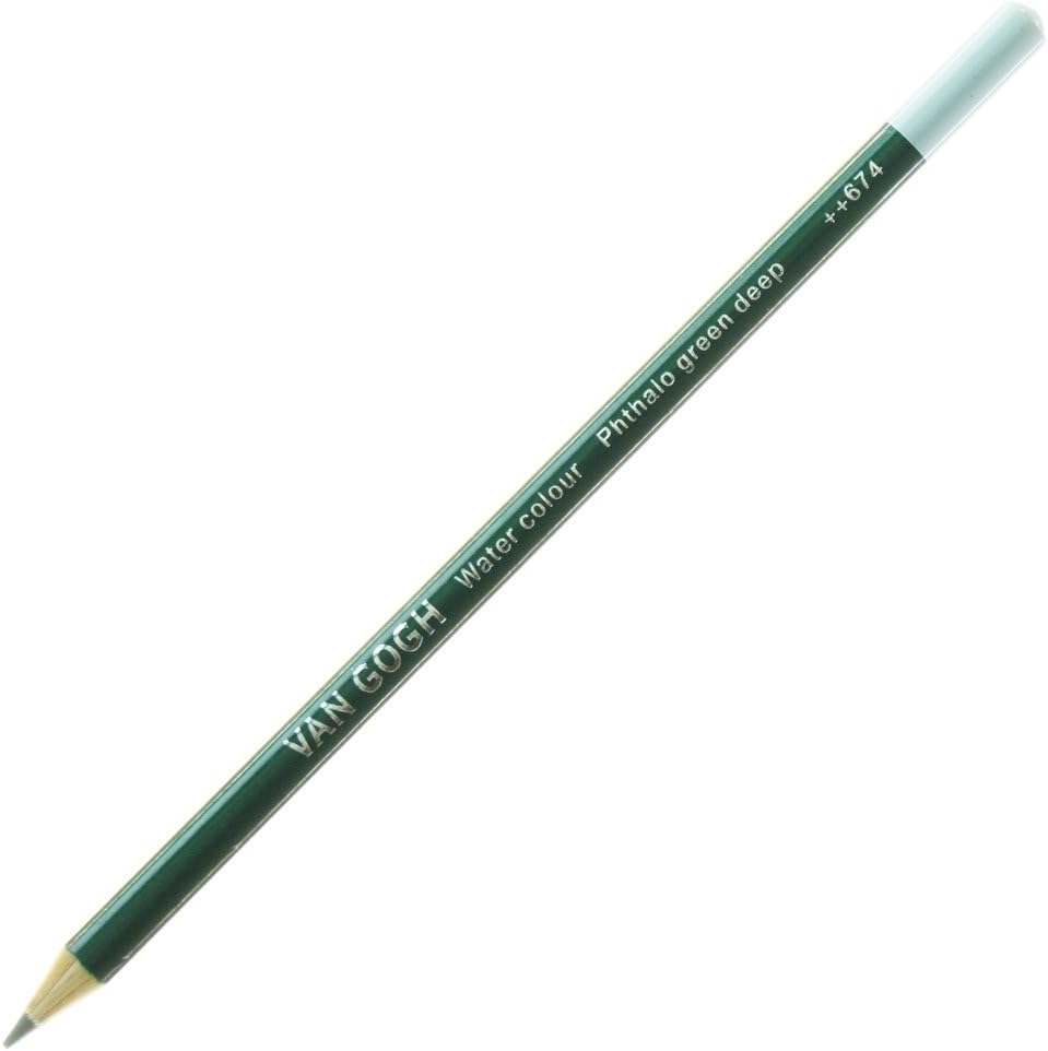 【50本まで同梱可能 】ヴァンゴッホ 水彩色鉛筆 T9774-674-0 フタログリーンディープ【バラ売り 単色】