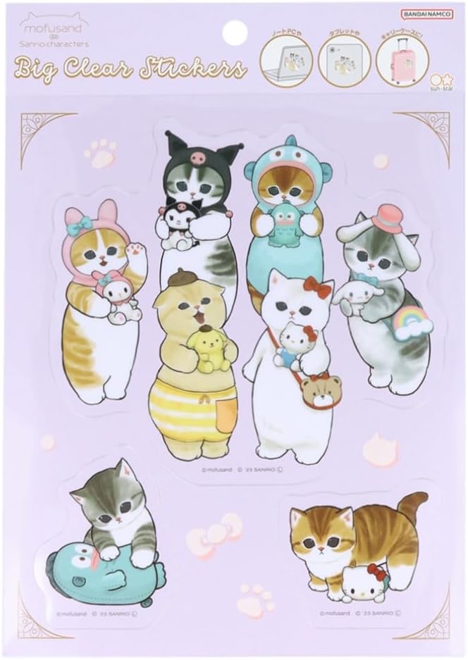 サンスター文具 mofusand シール ステッカー ぬいぐるみ S8589038mofusand×サンリオキャラクターズの最強カワイイコラボ