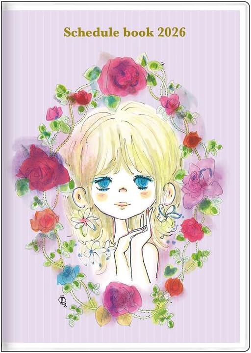 サンスター文具 水森亜土 手帳 2026年 月間 B6 バイオレット S2958953