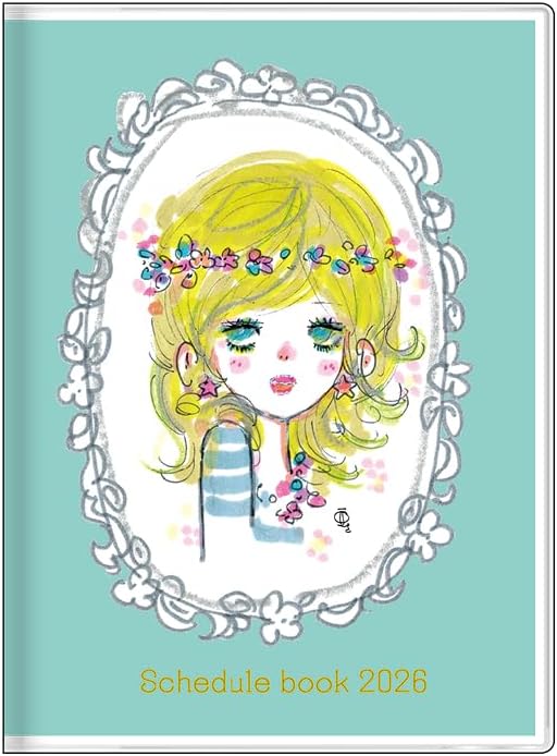 サンスター文具 水森亜土 手帳 2026年 週間 B6 グリーン S2959046