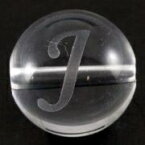 【彫刻ビーズ】水晶 12mm (素彫り) アルファベット「J」 [1粒売り(バラ売り)] 【パワーストーン 天然石 アクセサリー】