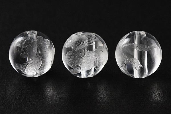 【彫刻ビーズ】水晶 8mm (素彫り) ヤアズ [1粒売り(バラ売り)] 【パワーストーン 天然石 アクセサリー】