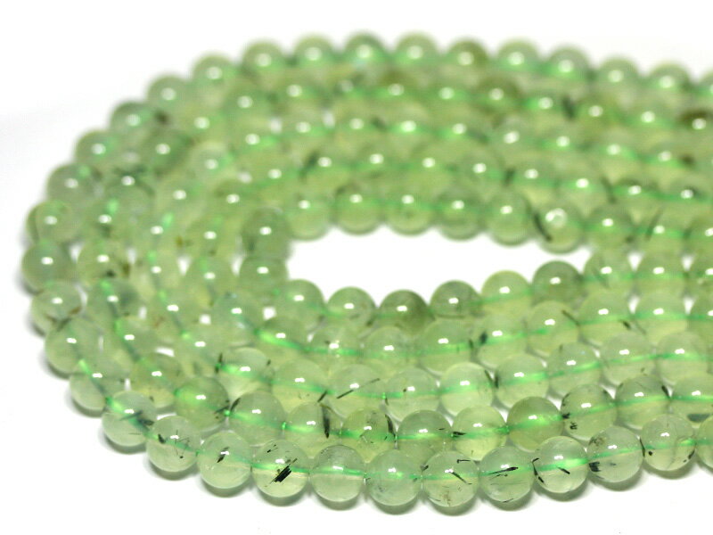 乐天商城 - 【丸ビーズ】プレナイト 8mm (ブレスレット約1本分) 【パワーストーン 天然石 アクセサリー 半連売り】