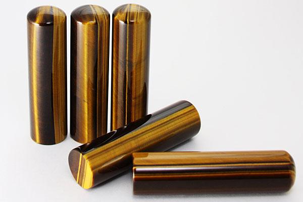 【開運＆風水アイテム】印鑑 タイガーアイ(3A) 約16×60mm【手彫り込】 【パワーストーン 天然石 アクセサリー】