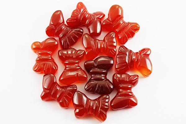 【モチーフビーズ】リボンビーズ カーネリアン [1粒売り(バラ売り)] 【パワーストーン 天然石 アクセサリー】