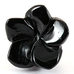 【モチーフビーズ】桔梗 14mm オニキス [1粒売り(バラ売り)] 【パワーストーン 天然石 アクセサリー】