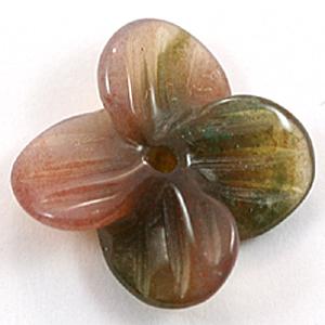 Genuine, Semi-Precious Stones - 【モチーフビーズ】四枚花 インディアンアゲート [1粒売り(バラ売り)] 【パワーストーン 天然石 アクセサリー】