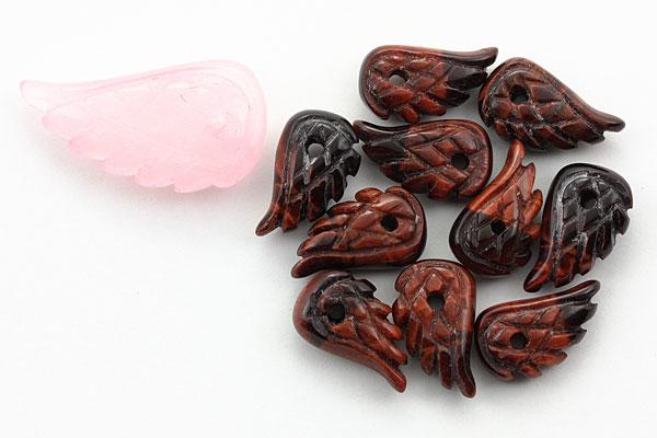 【モチーフビーズ】天使の羽 SS レッドタイガーアイ [1粒売り(バラ売り)] 【パワーストーン 天然石 ア..