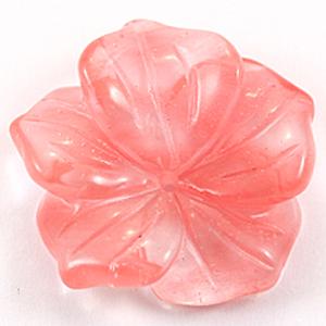 【モチーフビーズ】野バラ チェリークォーツ [1粒売り(バラ売り)] 【パワーストーン 天然石 アクセサリ..