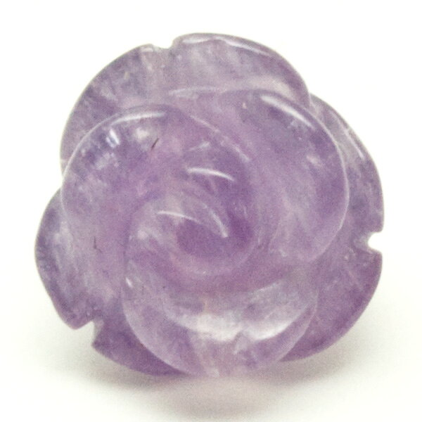 【モチーフビーズ】薔薇 (立体) 12mm アメジスト (ST) [1粒売り(バラ売り)] 【パワーストーン 天然石 アクセサリー】