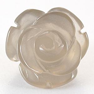 乐天商城 - 【モチーフビーズ】薔薇 (立体) 12mm ナチュラルアゲート [1粒売り(バラ売り)] 【パワーストーン 天然石 アクセサリー】