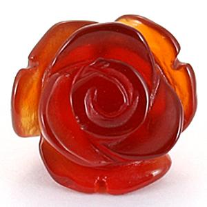 Venetian Beads - 【モチーフビーズ】薔薇 (立体) 12mm レッドメノウ [1粒売り(バラ売り)] 【パワーストーン 天然石 アクセサリー】