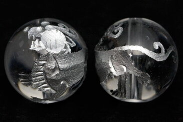 【彫刻ビーズ】水晶 12mm (銀彫り) ヤアズ 【パワーストーン 天然石 アクセサリー】