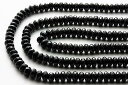 【カットビーズ】スピネル(ブラック) ボタン型カット 3×5mm 【パワーストーン 天然石 アクセサリー 1連売り】