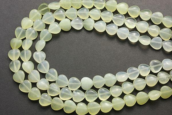 【カットビーズ】ニュージェード ハート型 8mm 【パワーストーン 天然石 アクセサリー 1連売り】