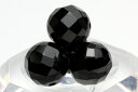 【カットビーズ】スピネル(ブラック) 64面宝石カット 8mm 粒売り(2個セット) 【パワーストーン 天然石 アクセサリー】