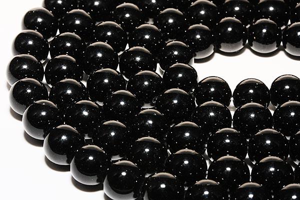 【丸ビーズ】ブラックシリカ 10mm つやあり (ブレスレット約1本分) 【パワーストーン 天然石 アクセサ..
