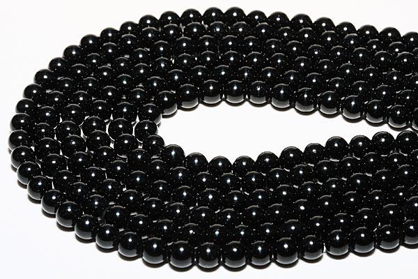 【丸ビーズ】ブラックシリカ 4mm つやあり 【パワーストーン 天然石 アクセサリー 1連売り】