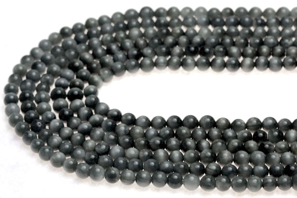 【丸ビーズ】タイガーアイ (グレータイガー/イーグルアイ) (3A) 4mm 【パワーストーン 天然石 アクセサリー 1連売り】