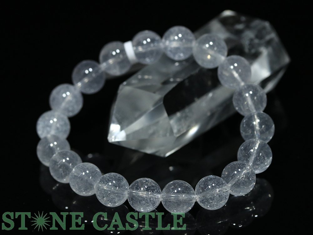 ☆一点物☆【ブレスレット】ホワイトストロベリークォーツ (6A) (スター入り) No.01 (約10〜10.5mm) (ケース付)【パワーストーン 天然石 アクセサリー レディース メンズ】
