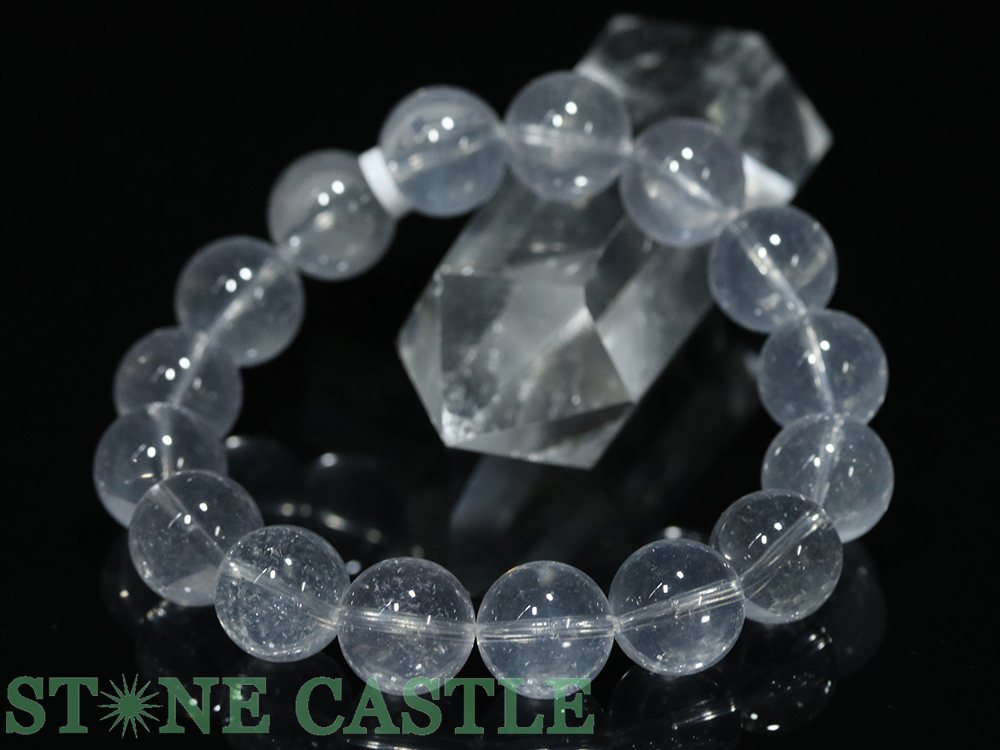 ☆一点物☆【ブレスレット】ホワイトストロベリークォーツ (最高級) (スター入り) No.13 (約13〜13.5mm) (ケース付)【パワーストーン 天然石 アクセサリー レディース メンズ】