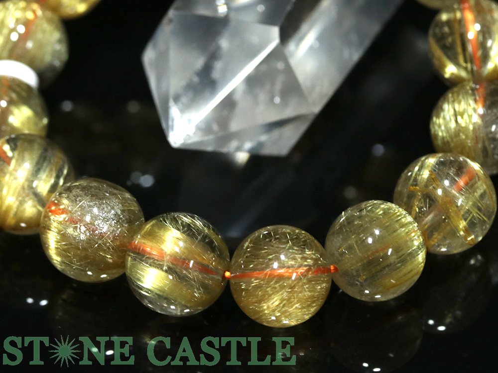 ☆一点物☆【ブレスレット】極太タイチンルチルクォーツ (7A) 7804F (約13〜13.5mm) ...