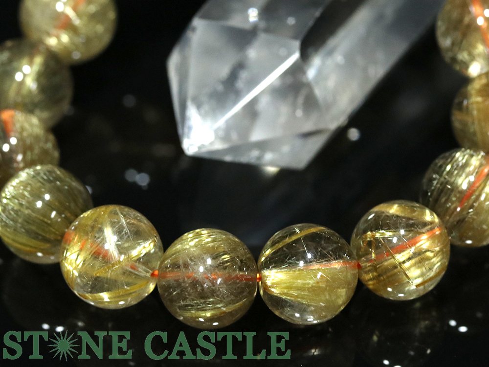 ☆一点物☆【ブレスレット】極太タイチンルチルクォーツ (7A) 7804F (約13〜13.5mm) ...