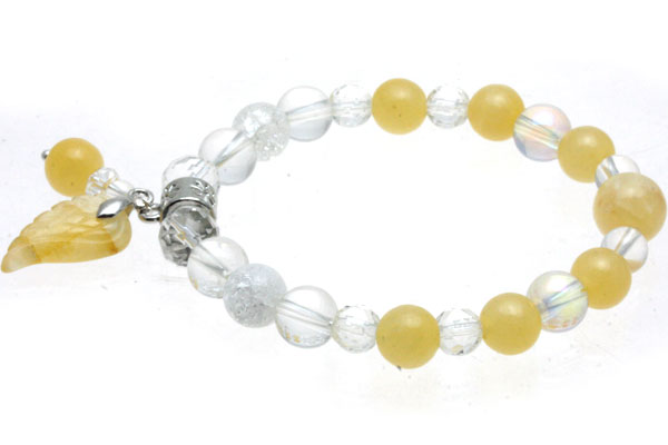 【ブレスレット】天使の羽ブレスレット アラゴナイト 【パワーストーン 天然石 アクセサリー レディース メンズ】