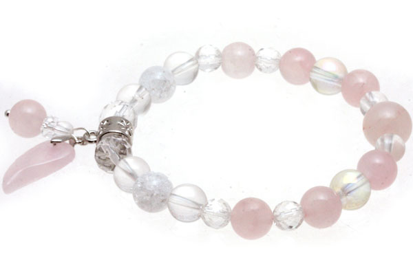 【ブレスレット】天使の羽ブレスレット ローズクォーツ 【パワーストーン 天然石 アクセサリー レディース メンズ】