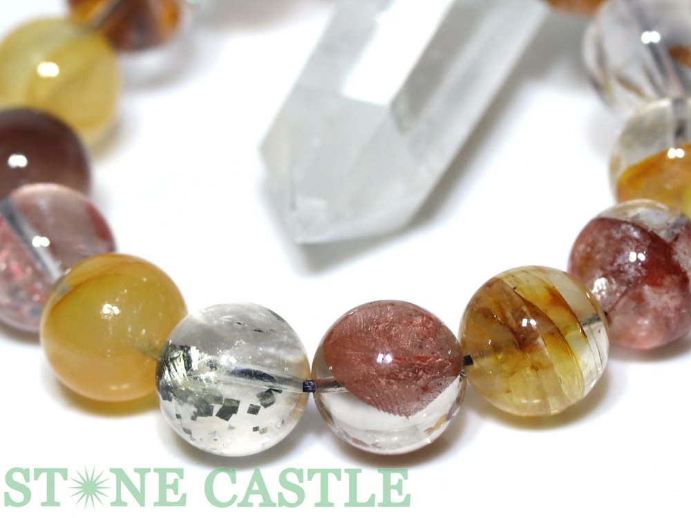 ☆一点物☆【ブレスレット】錦鯉水晶 (天然オーラクォーツ) (4A) (ブラジル産) No.05 (約14〜14.5mm) (ケース付)【パワーストーン 天然石 アクセサリー レディース メンズ】