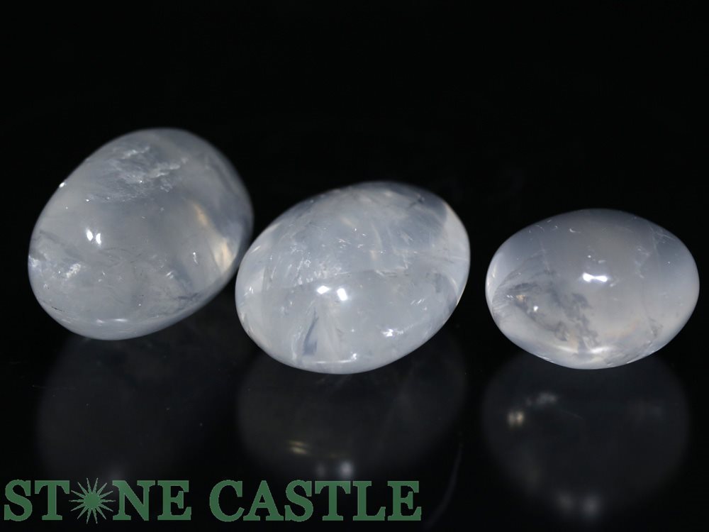 ☆一点物☆【置き石】握り石 ムーンクォーツ (3個セット) No.40【パワーストーン 天然石 アクセサリー】