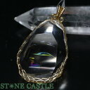 ☆一点物☆【ペンダント】レインボー水晶 (EX) タンブルカット (14K) No.97【パワーストーン 天然石 アクセサリー レディース メンズ】
