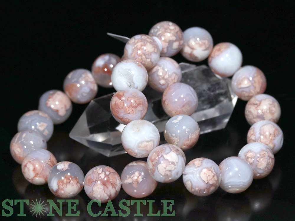 ★楽天スーパーセール★☆高品質☆【ブレスレット】桜ドゥルージー瑪瑙 (約15〜15.5mm)【パワーストーン 天然石 アクセサリー レディース メンズ】