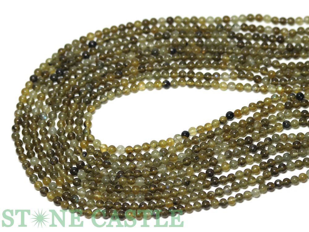 【丸ビーズ】ラブラドライト 3mm (数量限定商品) ※5の付く日セール※【パワーストーン 天然石 アクセサリー 1連売り】