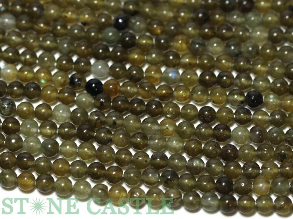 【丸ビーズ】ラブラドライト 3mm (数量限定商品) ※5の付く日セール※【パワーストーン 天然石 アクセサリー 1連売り】