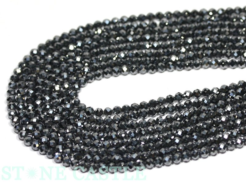 乐天商城 - 【カットビーズ】テラヘルツ鉱石 32面カット 3mm【パワーストーン 天然石 アクセサリー 1連売り】