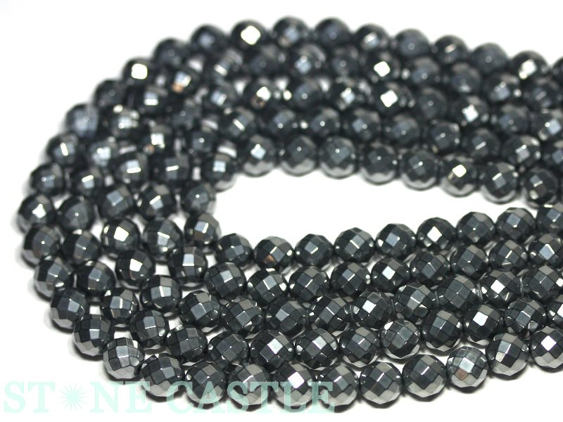 【カットビーズ】テラヘルツ鉱石 64面カット 8mm【パワーストーン 天然石 アクセサリー 1連売り】