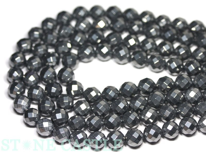 【カットビーズ】テラヘルツ鉱石 64面カット 10mm【パワーストーン 天然石 アクセサリー 1連売り】