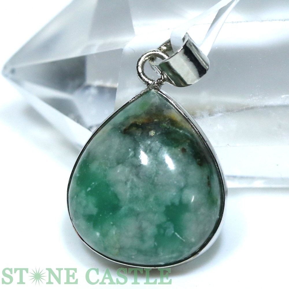 Necklaces, Pendants - ☆一点物☆【ペンダント】フラワーカルサイトインジェード (内モンゴル産) No.44【パワーストーン 天然石 アクセサリー レディース メンズ】