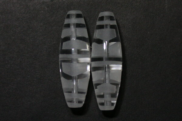 Genuine, Semi-Precious Stones - 【彫刻ビーズ】水晶 (素彫り) 「太鼓型」 3.8cm 双寿珠 【パワーストーン 天然石 アクセサリー】