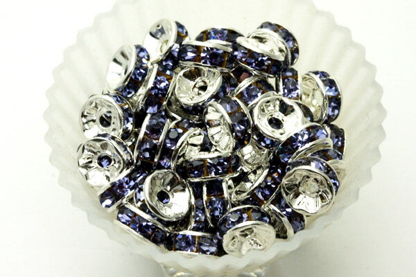 【パーツ】カラーロンデル 7mm 薄紫(P-3) [10個セット] 【パワーストーン 天然石 アクセサリー】