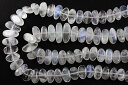 【カットビーズ】ムーンストーン (EX) フラットタンブル 約7x12〜7x18mm 【パワーストーン 天然石 アクセサリー 1連売り】