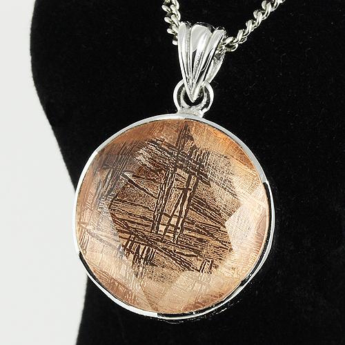 ☆高品質☆【ペンダント】ギベオン隕石 (ピンクゴールド) (六芒星両面カットタイプ) 24mm 【パワーストーン 天然石 アクセサリー レディース】(4)