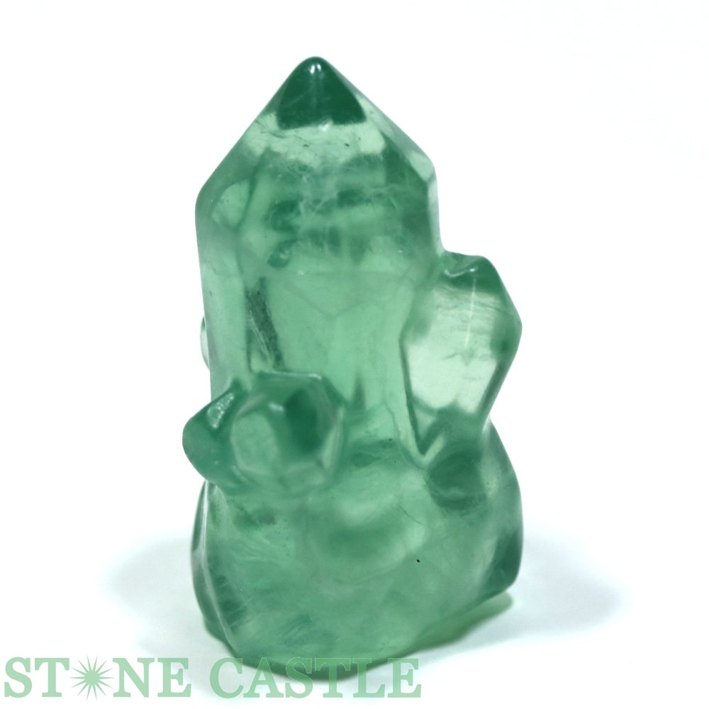 ☆一点物☆【彫刻置物】クラスター型 グリーンフローライト No.03【パワーストーン 天然石 アクセサリー レディース メンズ】 [3]