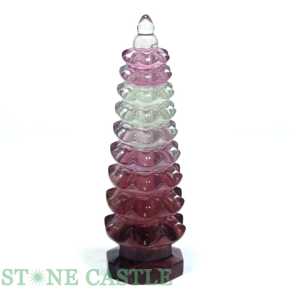 ☆一点物☆【開運＆風水アイテム】文昌塔(もんしょうとう) フローライト No.02【パワーストーン 天然石 アクセサリー】